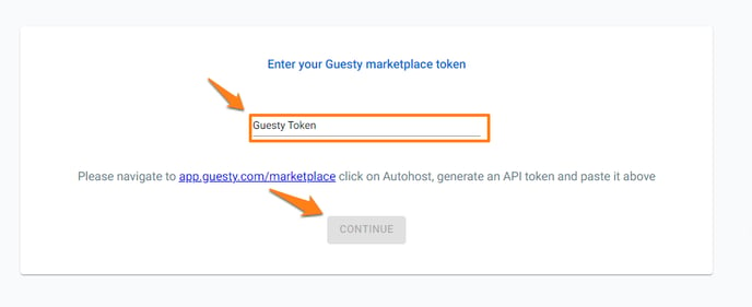 Screenshot_Onboarding_Token Entry Page for Guesty