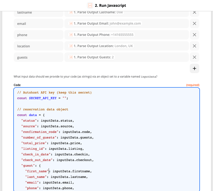 code and variables 2