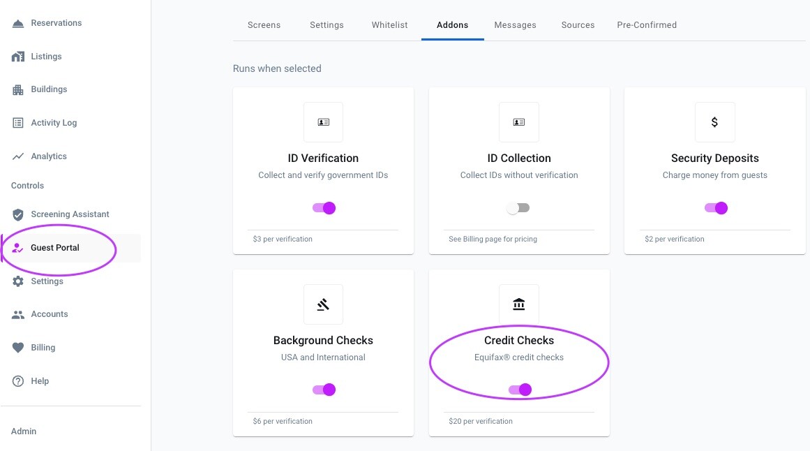 Credit Check Screen